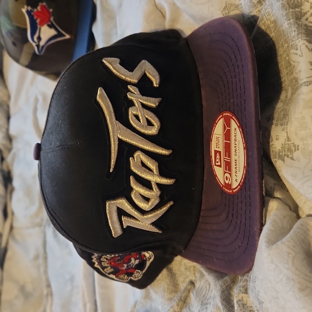 Toronto Raptors HardWood Classics Spellout Logo Snapback Hat Vintage